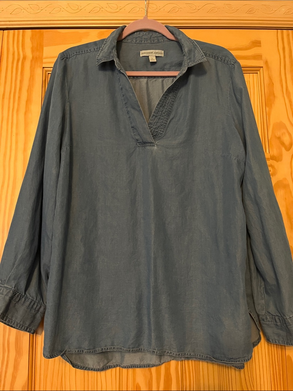 Alexander Jordan V-Neck Denim-Look Tunic